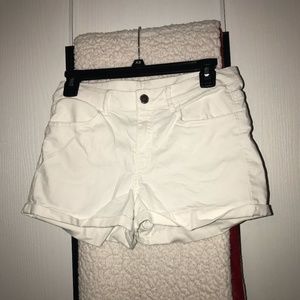 White Soft Jean Shorts